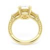 Gold-plated ring with classic cushion cut and side baguettes