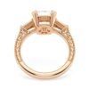 Cushion cut filigree ring with a slender 2mm profile