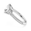 Cushion cut ring with baguette accents and prong setting