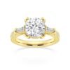Vintage engagement ring with structured baguette accents