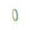 925 Sterling Silver Cushion Cut Emerald Band - Image 3