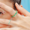 925 Sterling Silver Cushion Cut Emerald Band - Image 5