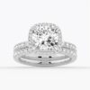 925 Sterling Silver Cushion Cut Halo Diamond Engagement Ring - Image 19