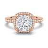 925 Sterling Silver Cushion Cut Halo Diamond Engagement Ring - Image 3