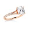925 Sterling Silver Cushion Cut Split Shank Diamond Bridal Set - Image 13