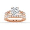 925 Sterling Silver Cushion Cut Split Shank Diamond Bridal Set - Image 3