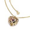 925 Sterling Silver Custom Caged Heart Birthstones Necklace Pendant - Image 2