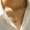 925 Sterling Silver Custom Caged Heart Birthstones Necklace Pendant - Image 4