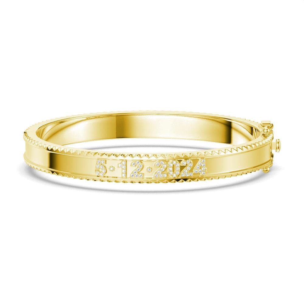 925 Sterling Silver Custom Signature Bracelet Personalized Engravings Diamond