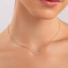 925 Sterling Silver Dainty Diamond Bezel Bar Necklace - Image 3