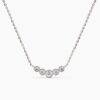 925 Sterling Silver Dainty Diamond Bezel Bar Necklace - Image 4