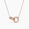 925 Sterling Silver Dainty Double Circle Necklace - Image 5