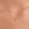 925 Sterling Silver Dainty Heart Diamond Necklace - Image 2