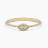 925 Sterling Silver Dainty Milgrain Diamond Wedding Band