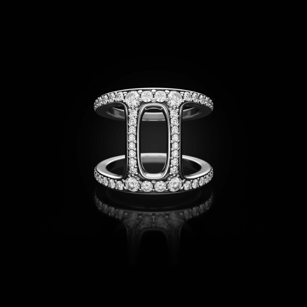 925 Sterling Silver Dame Phantom II Diamond Ring