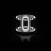 Ring with thick gold plating and a distinctive double-bar centre