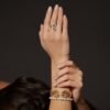 925 sterling silver ring with refined tri-link silhouette and polished finish