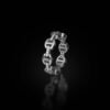 925 Sterling Silver Dame Tri Link Diamond Bridges Ring with pave setting