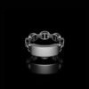 Sterling silver ring with a classic tri-link monogram design