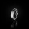 Gold-plated sterling silver ring with a refined tri-link structure