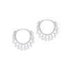 925 Sterling Silver Dancing Diamond Hoop Earrings