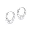 925 Sterling Silver Dancing Diamond Hoop Earrings - Image 3