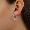 925 Sterling Silver Dancing Diamond Hoop Earrings - Image 4