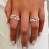 925 Sterling Silver Dancing Pear Diamond Ring with dancing stone effect