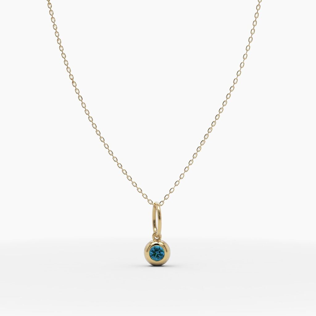 925 Sterling Silver December Birthstone London Blue Necklace