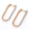 925 Sterling Silver Designer Diamond Hoop Earrings