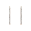 925 Sterling Silver Designer Diamond Hoop Earrings - Image 4