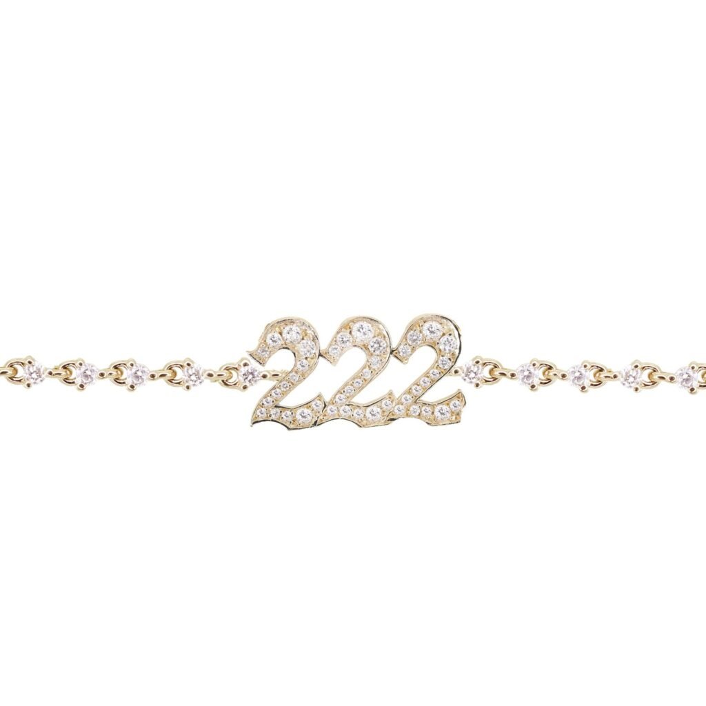 925 Sterling Silver Diamond 222 Bracelet