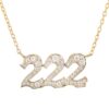 925 Sterling Silver Diamond 222 Necklace
