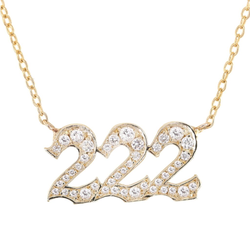 925 Sterling Silver Diamond 222 Necklace