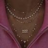 925 Sterling Silver Diamond 222 Necklace - Image 2