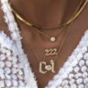 925 Sterling Silver Diamond 222 Necklace - Image 3