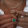 925 Sterling Silver Diamond 222 Necklace - Image 4