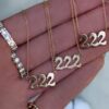 925 Sterling Silver Diamond 222 Necklace - Image 5