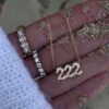 925 Sterling Silver Diamond 222 Necklace - Image 6
