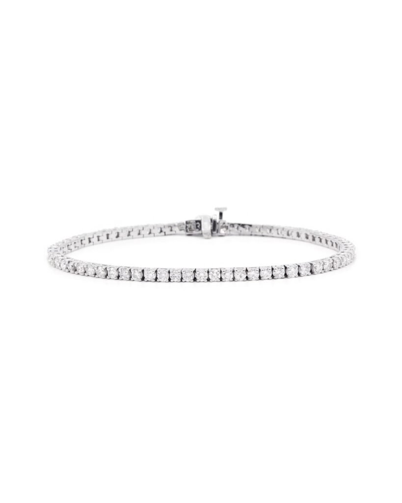 925 Sterling Silver Diamond 8pt Tennis Bracelet