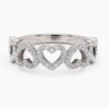 925 Sterling Silver Diamond Alternating Hearts Ring - Image 6