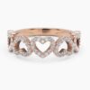 925 Sterling Silver Diamond Alternating Hearts Ring - Image 7