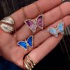 925 Sterling Silver Diamond Amethyst Baby Butterfly Necklace - Image 2