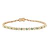 925 Sterling Silver Diamond and Emerald Bezel Bracelet