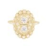 Antique filigree ring with diamond accent and openwork detail