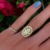 925 sterling silver ring with premium CZ diamond accent