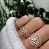 925 Sterling Silver Diamond Baby Link Ring - Image 2