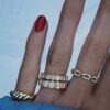 925 Sterling Silver Diamond Baby Link Ring - Image 3