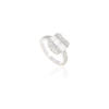 925 Sterling Silver Diamond Baguette Ring - Image 2
