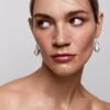 Baroque pearl earrings with premium CZ diamond pave bars